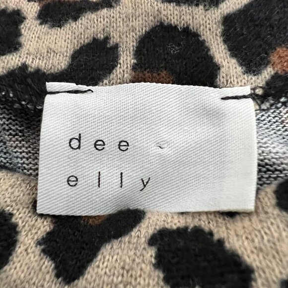Dee Elly Women’s Long Sleeve Leopard Print Pullover Sweater Crew Neck S - Picture 8 of 9